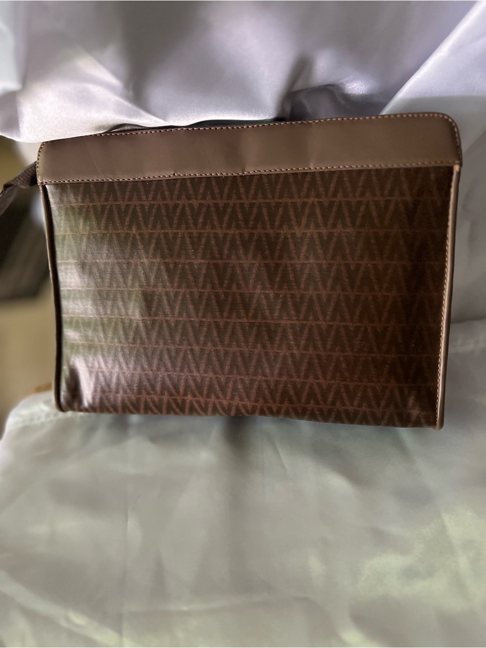 Mario Valentino Brown Monogram Clutch - Picture 3 of 7